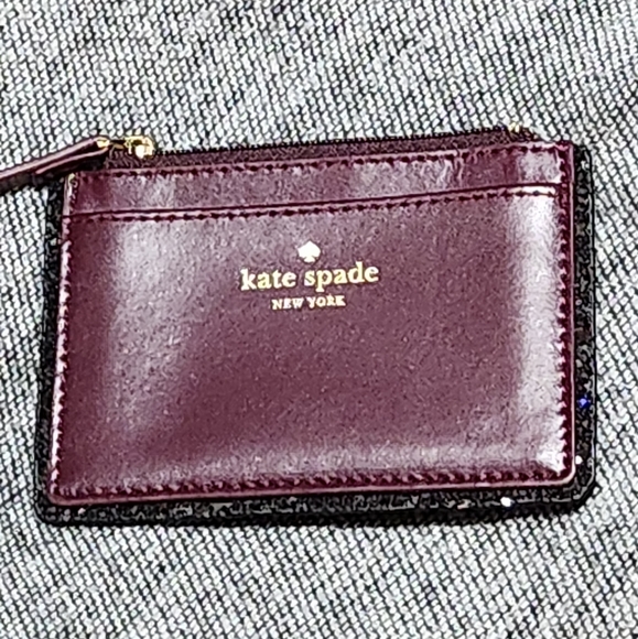 Burgundy Kate spade card holder - Picture 2 of 16